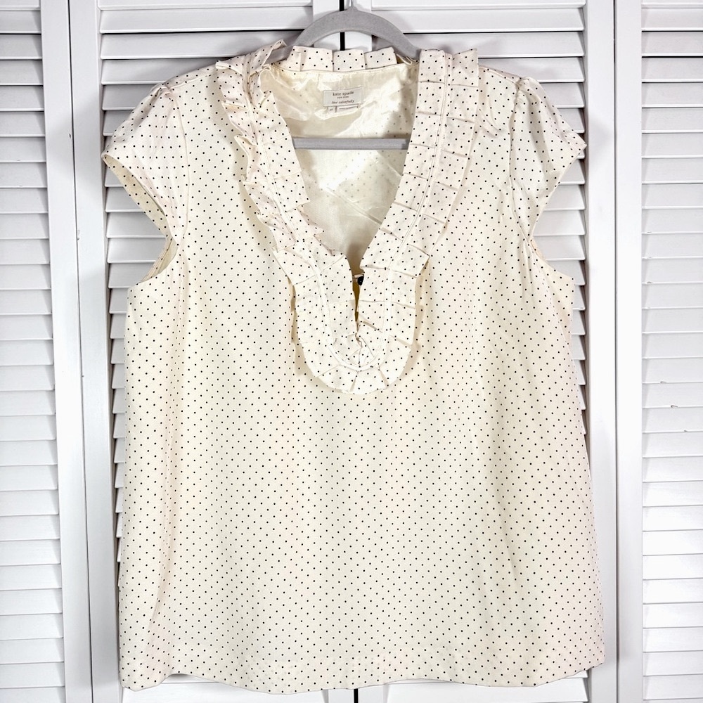Kate Spade Cream Polka Dot Blouse